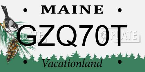 GZQ70T Maine License Plate