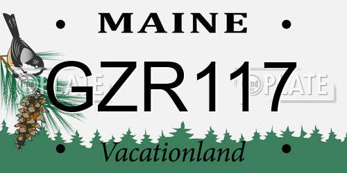 GZR117 Maine License Plate