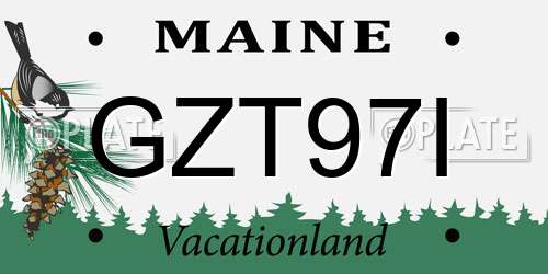 GZT97I Maine License Plate