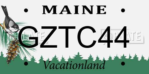 GZTC44 Maine License Plate