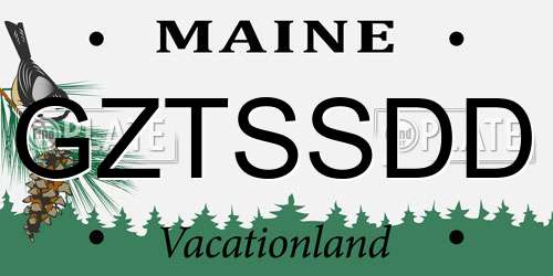 GZTSSDD Maine License Plate