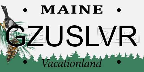 GZUSLVR Maine License Plate