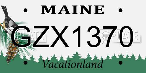 GZX1370 Maine License Plate