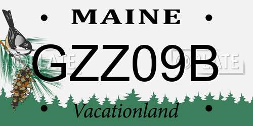 GZZ09B Maine License Plate
