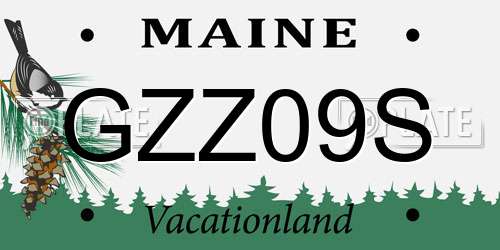 GZZ09S Maine License Plate