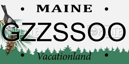 GZZSSOO Maine License Plate