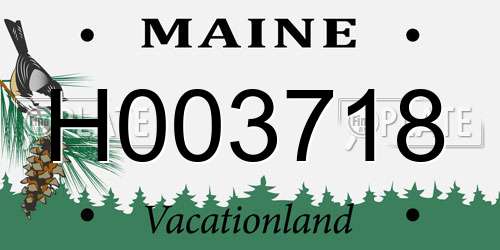 H003718 Maine License Plate