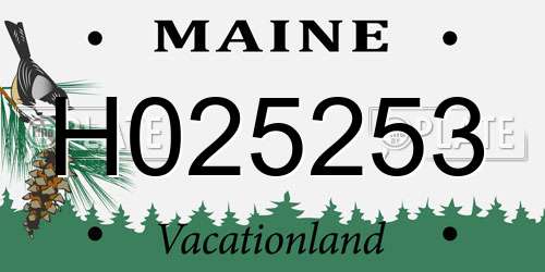 H025253 Maine License Plate