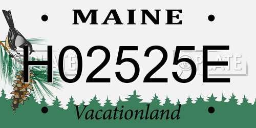 H02525E Maine License Plate