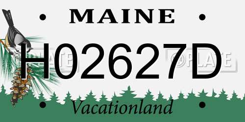 H02627D Maine License Plate
