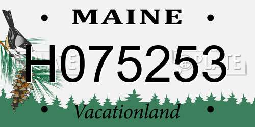 H075253 Maine License Plate