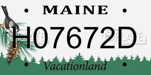 H07672D Maine License Plate