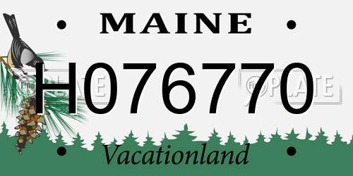 H076770 Maine License Plate
