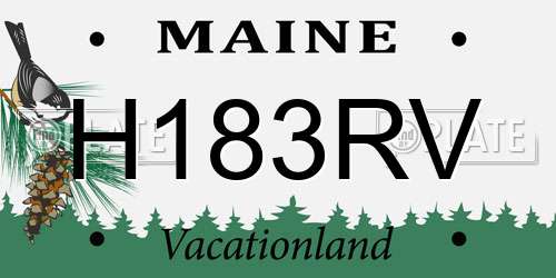 H183RV Maine License Plate