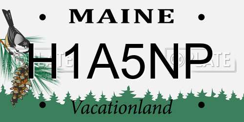 H1A5NP Maine License Plate