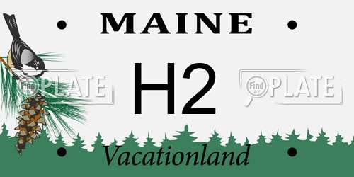 H2 Maine License Plate
