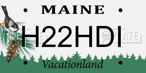 H22HDI Maine License Plate