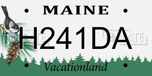 H241DA Maine License Plate