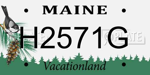 H2571G Maine License Plate