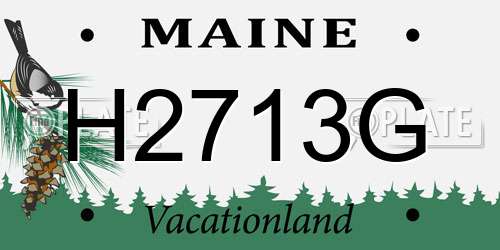 H2713G Maine License Plate