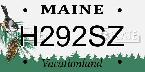 H292SZ Maine License Plate