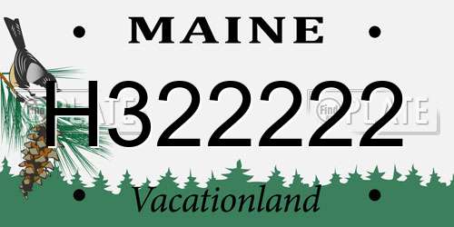 H322222 Maine License Plate