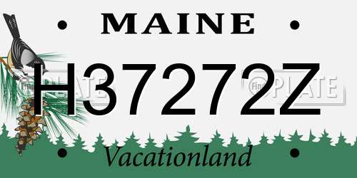 H37272Z Maine License Plate
