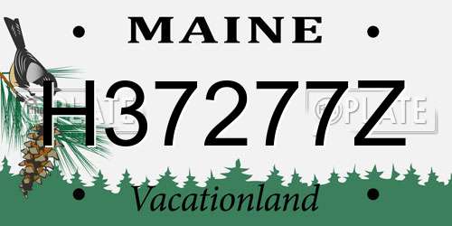 H37277Z Maine License Plate