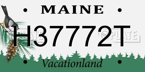 H37772T Maine License Plate