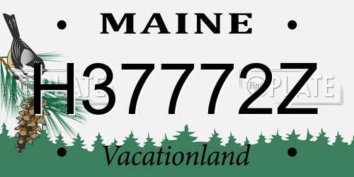 H37772Z Maine License Plate