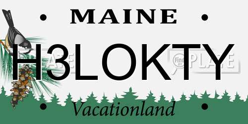 H3LOKTY Maine License Plate