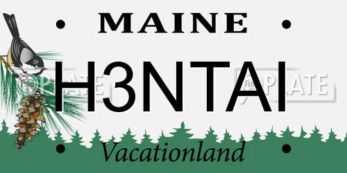 H3NTAI Maine License Plate