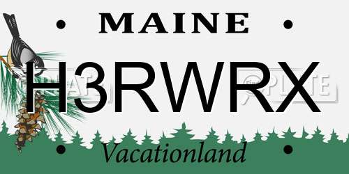 H3RWRX Maine License Plate