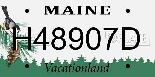 H48907D Maine License Plate