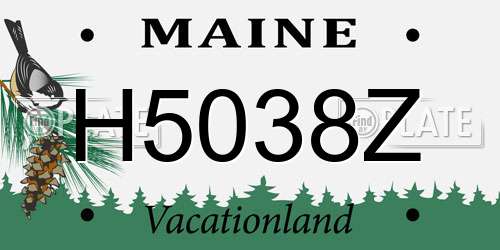 H5038Z Maine License Plate
