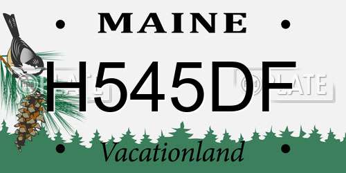 H545DF Maine License Plate