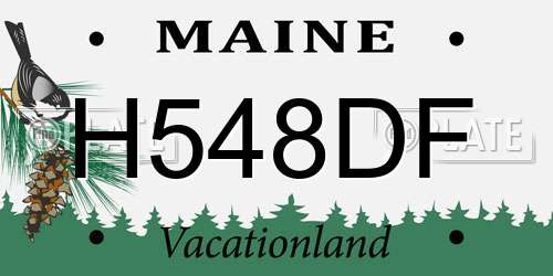 H548DF Maine License Plate