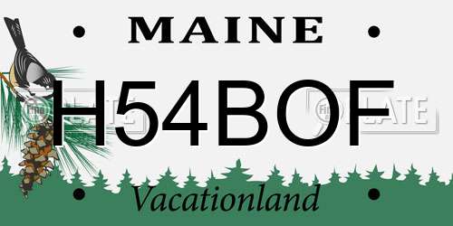 H54BOF Maine License Plate