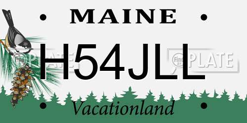 H54JLL Maine License Plate