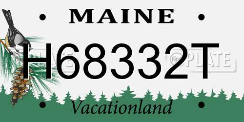 H68332T Maine License Plate