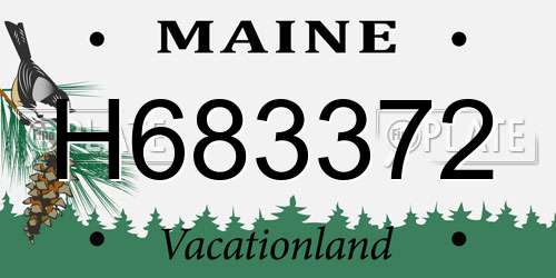 H683372 Maine License Plate