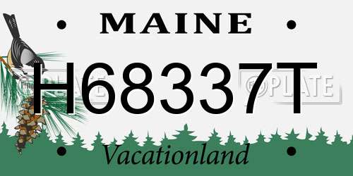 H68337T Maine License Plate