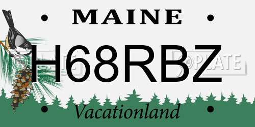 H68RBZ Maine License Plate