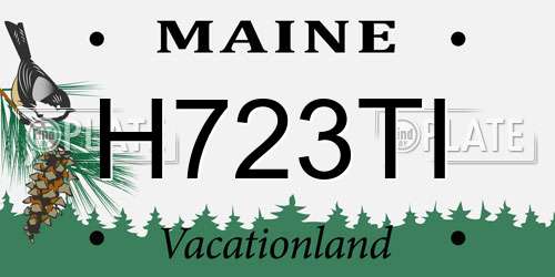 H723TI Maine License Plate