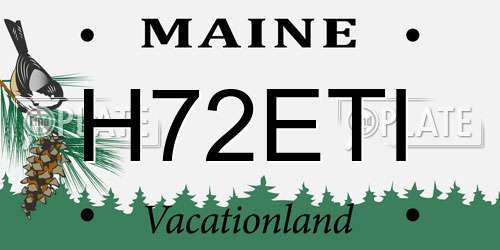 H72ETI Maine License Plate