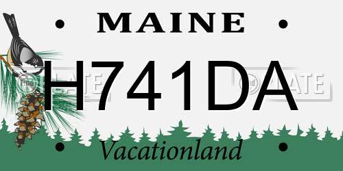 H741DA Maine License Plate
