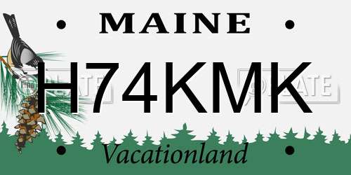 H74KMK Maine License Plate