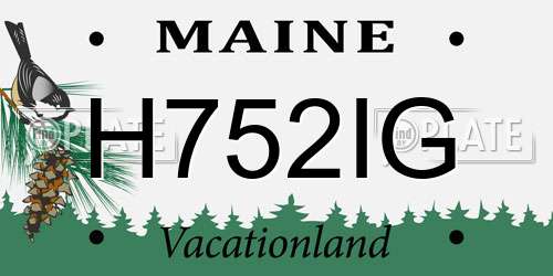 H752IG Maine License Plate