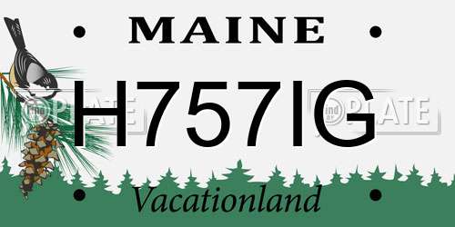 H757IG Maine License Plate