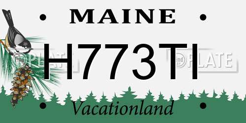 H773TI Maine License Plate